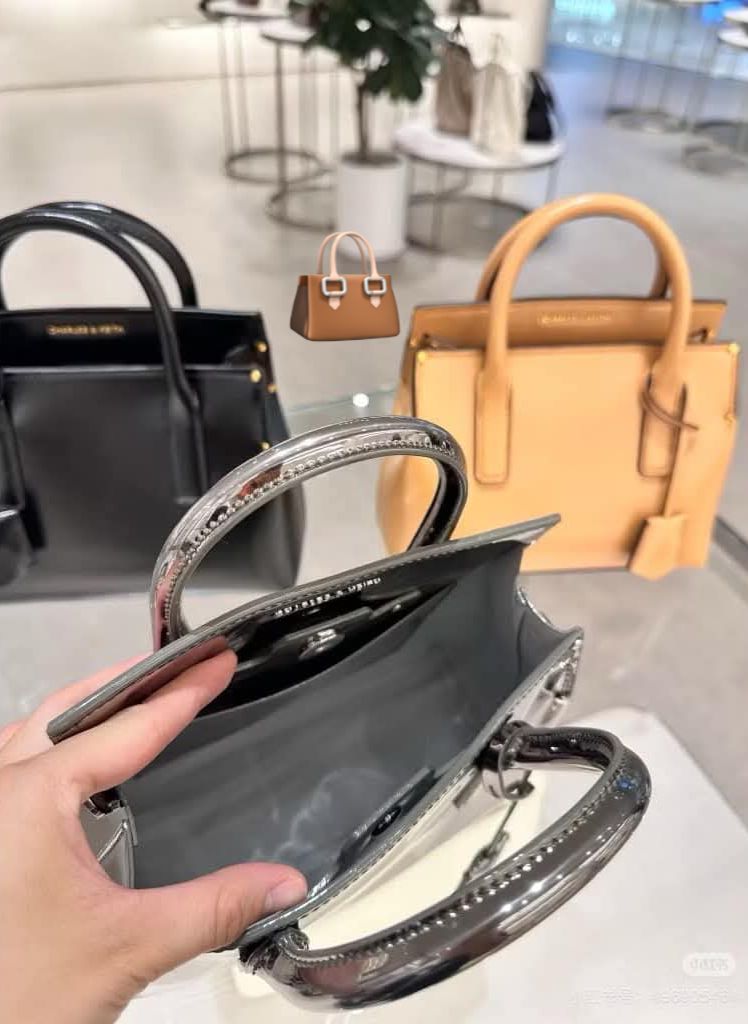 Charles & Keith Glossy Metallic Kelly Crossbody - Image 2