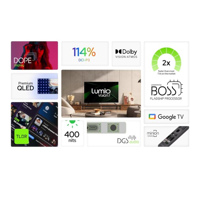 Lumio Vision 7 139 cm (55 inches) 4K Ultra-HD Smart QLED Google TV FTW3-ADSG - Image 13
