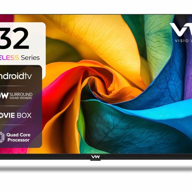 VW 80 cm (32 inches) Frameless Series HD Ready Android Smart LED TV VW32S (Black)