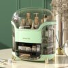 Boniry Makeup Organizer Box | Countertop Cosmetic Organizer for Woman | Transparent Clear Makeup Organizer Box | Organize for Cosmetic Products (Green)