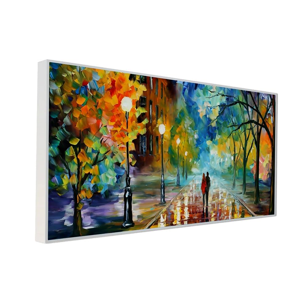 DEKORSTATION Romantic Couple in Nature Canvas Wall Painting with Frame | Nature Paintings for Home Decoration | Romantic Painting for Bedroom | Size: 24x48 Inch (FF_62DS) - Image 3