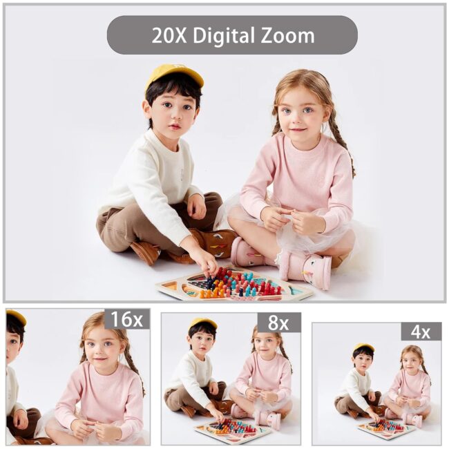 Focusify Digital Camera, 4K Ultra HD Cameras for Photography, Digital Point and Shoot Camera with 56Mp Autofocus 20X Zoom Anti Shake, Video Camera with 32GB SD Card for Kids, Teens, Beginners(Black) - Image 3