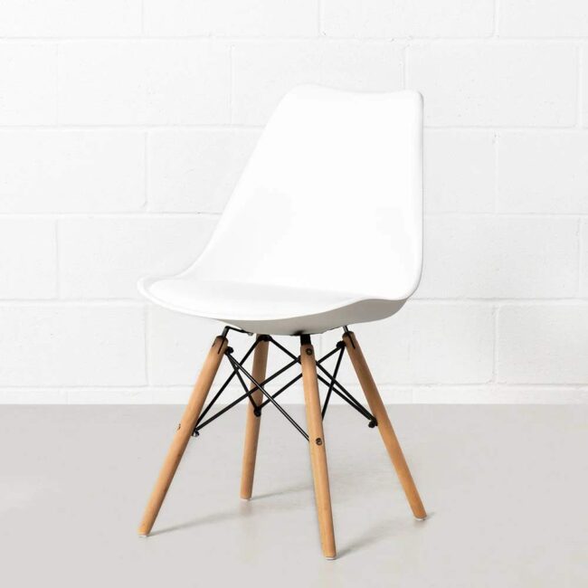 Finch Fox Eames Replica Nordan DSW Stylish Modern Furniture Plastic Chairs with Cushion White Colour - Image 5
