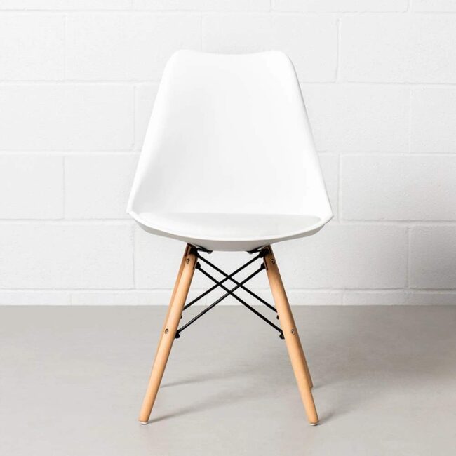 Finch Fox Eames Replica Nordan DSW Stylish Modern Furniture Plastic Chairs with Cushion White Colour - Image 4