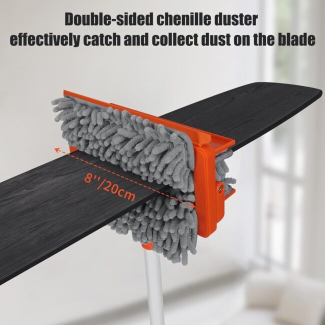 Fulminare 3 in 1 Fan Cleaner Duster with 159cm Extendable Long Handle for Ceiling Fan Blade,Fan Cleaning Mop with 2 Microfiber Mop Head for Dusting Ceiling Fan Washable Pads for Wipe Wall - Image 6