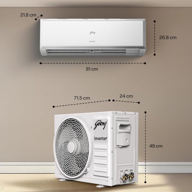 Godrej 1 Ton 3 Star, 5 Years Comprehensive Warranty, AI Powered, 5-In-1 Convertible Cooling, Inverter Split AC (Copper, 2025 Model, Heavy duty cooling at 52 °C, AC1T EI 12PINV3R32 WYQ 3S, White) - Image 6