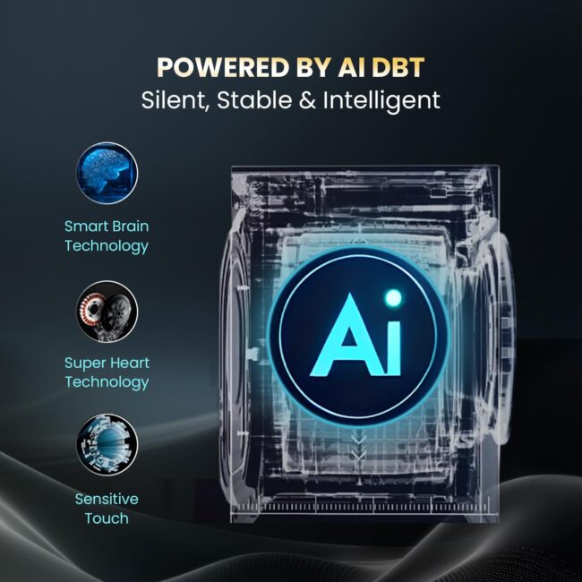 Haier 11 Kg (Wash) / 7 Kg (Dry), 5 Star, Powered by AI-DBT, Direct Drive Technology, Wifi, PuriSteam, I-Refresh, Front Load Fully Automatic Washer Dryer, (EFLD110-DM14IEICBKU1, In-built Heater,Black) - Image 4
