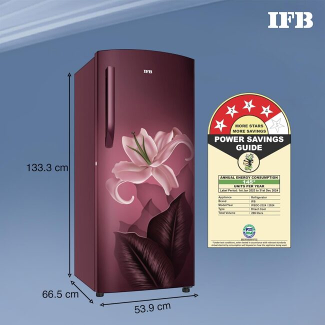 IFB 206L 5 Star Direct Cool Single Door Refrigerator (IFBDC-2325DBSE, Brush Grey, Advanced Inverter Compressor, Extraordinary Storage with Humidity Controller) - Image 13