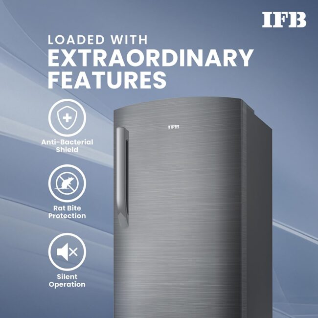 IFB 206L 5 Star Direct Cool Single Door Refrigerator (IFBDC-2325DBSE, Brush Grey, Advanced Inverter Compressor, Extraordinary Storage with Humidity Controller) - Image 3