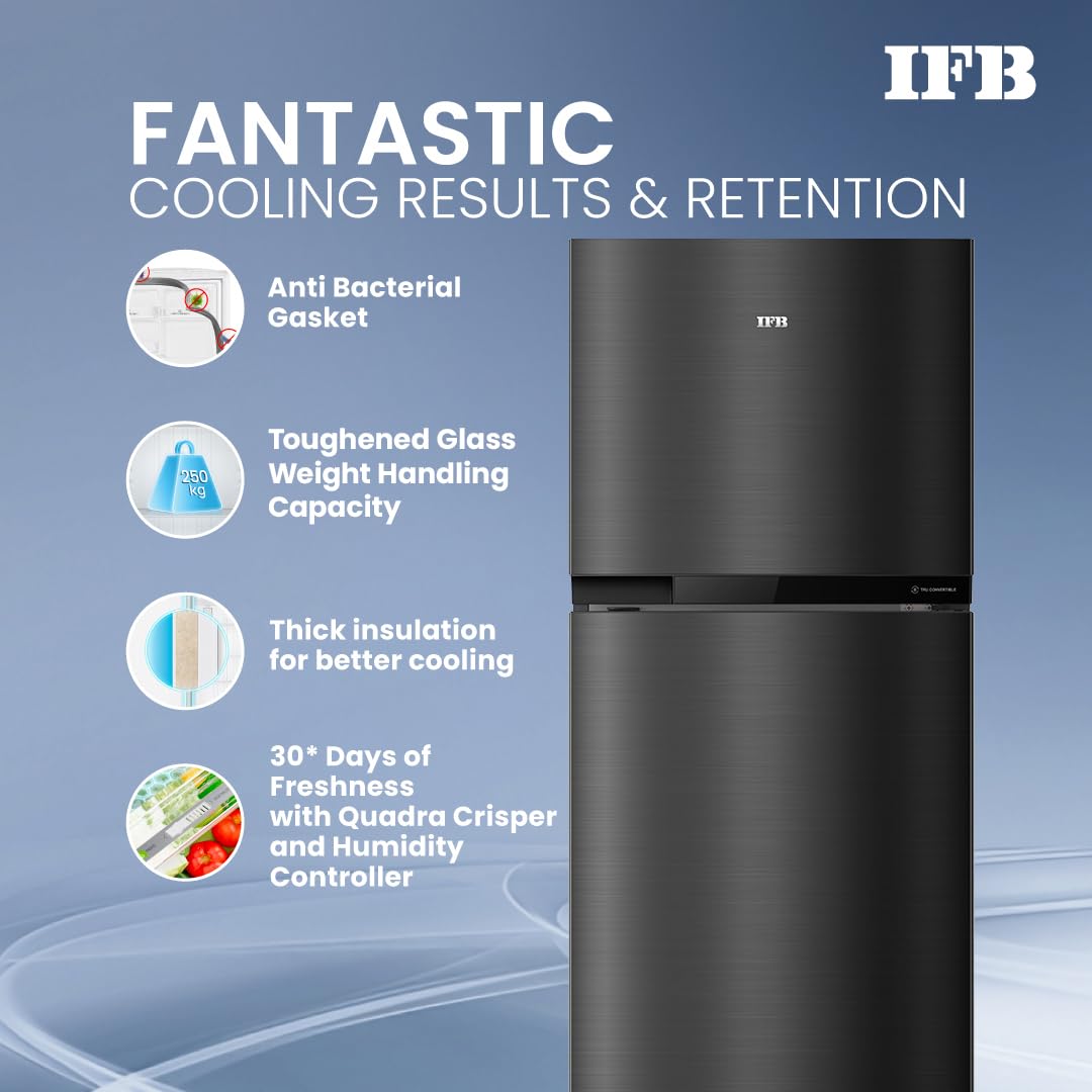 IFB 241L 3 Star Tru Convertible 10-in-1 Advanced Inverter Frost Free Double Door Refrigerator (IFBFF-2913DKSET, Metal Black, 360 Degree Cooling, Extraordinary Space) - Image 11
