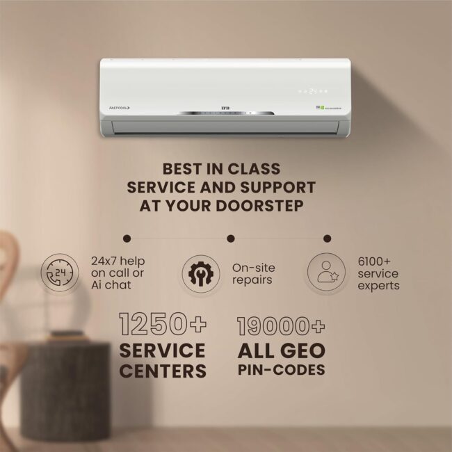 IFB 2025 Model Silver Star Series 2 Ton 3 Star Split AC with HD Compressor, AI, Dual Gold Fin, Nano Tek Coating & 8-in-1 Flexi Mode – White (CI223SS32RGN1, Copper Condenser) - Image 14