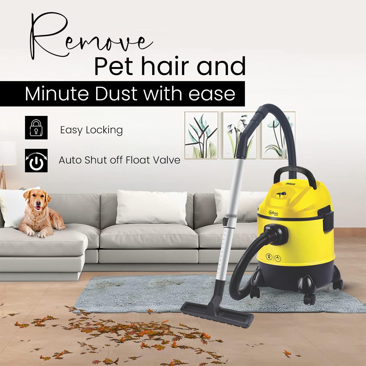 INALSA Wet and Dry Vacuum Cleaner for Home, 15 LTR Capacity,1400 W, 20 kPa Suction, Blower Function,HEPA Filter, Wet Vacuum Cleaner for Sofa, House Cleaning Machine,Stainless Steel Body (WD 15) - Image 5