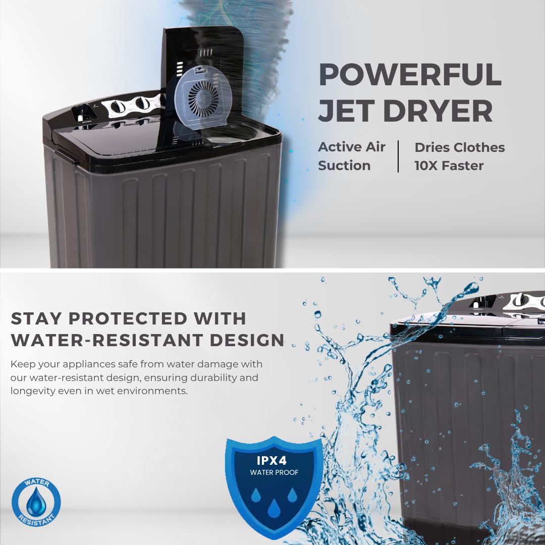 Ionstar 7 Kg Semi Automatic Washing Machine - 5 Star Rated - 2025 - Top Load - Jet Pulsator - Magic Filter - Special Air Dryer - Buzzer - Wheels - Powerful Copper Motor - 1500 RPM (STAR70-AQUA-G) - Image 8