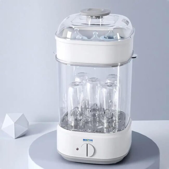 MEDITIVE Baby Bottle Steriliser, Bottles Steam Steriliser for Baby Bottles, Electric Steriliser for Baby Bottles