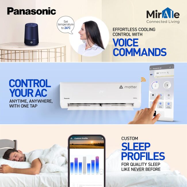 Panasonic 1.5 Ton 3 Star Premium Wi-Fi Inverter Smart Split AC (Matter Enabled, Higher Airflow, Copper Condenser, 7in1 Convertible, True AI, 2-Way, PM 0.1 Filter, CS/CU-SU18AKY3W, White) - Image 8
