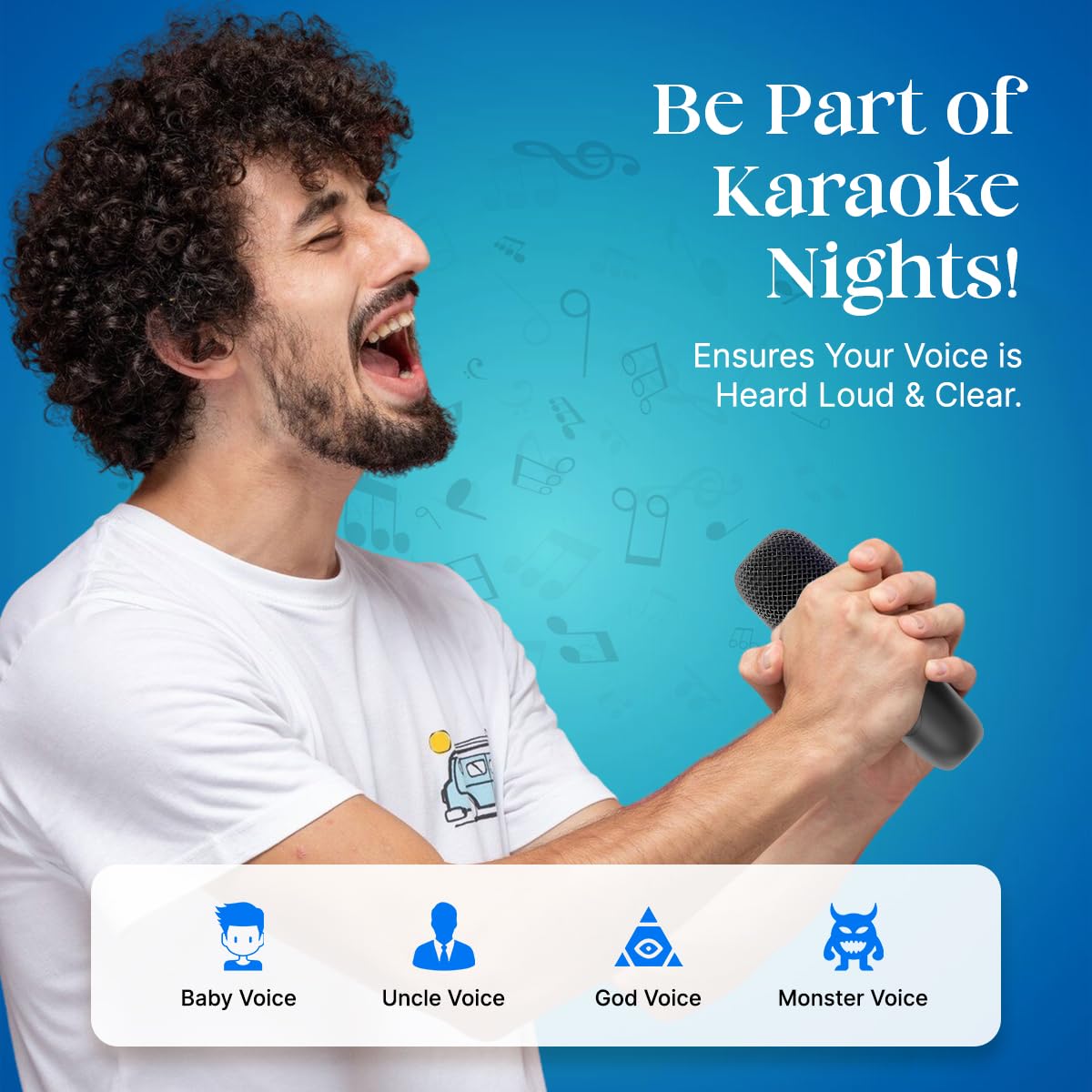 pTron Newly Launched Fusion Joy 20W Bluetooth Speaker with Wireless Karaoke Mic, 6Hrs Playtime, Vivid RGB Lights, Voice Effects, Multi-Play Modes BT5.3/TF Card & Type-C Charging Port (Black) - Image 5