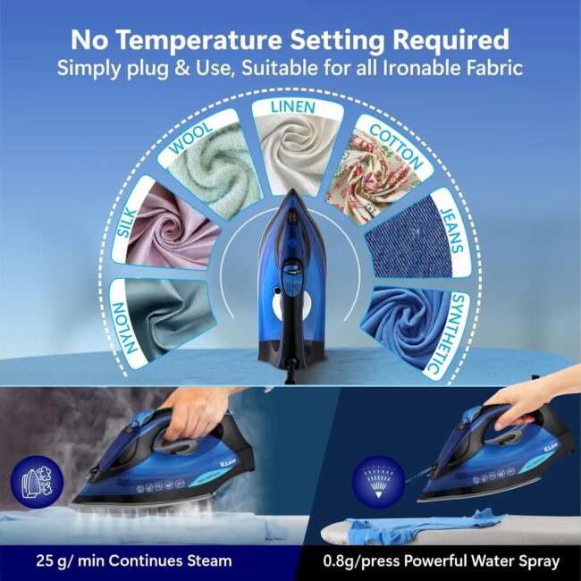Rico 2200 Watts Japanese Technology Steam Iron with Spray | No Burn Guaranteed | Press Iron Clothing with 2 Ways Auto Shut-Off | 2 Year Replacement Warranty SI2110 - Image 4