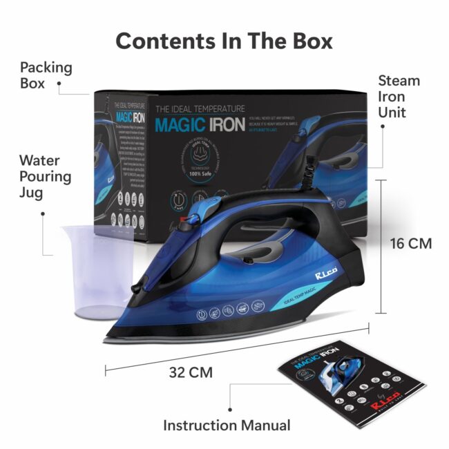 Rico 2200 Watts Japanese Technology Steam Iron with Spray | No Burn Guaranteed | Press Iron Clothing with 2 Ways Auto Shut-Off | 2 Year Replacement Warranty SI2110 - Image 7