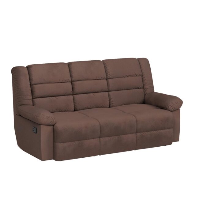 Solimo Musca 3 Seater Fabric Recliner (Brown) - Image 5