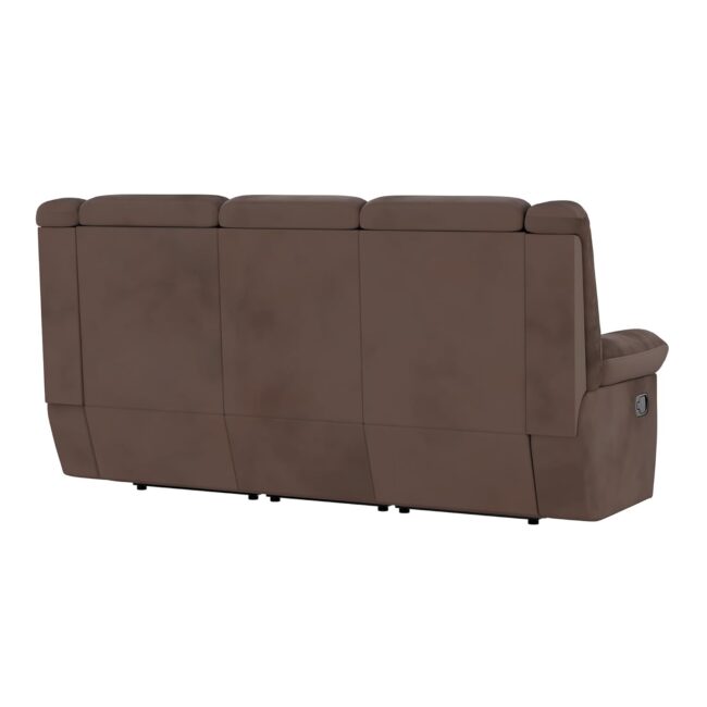 Solimo Musca 3 Seater Fabric Recliner (Brown) - Image 9