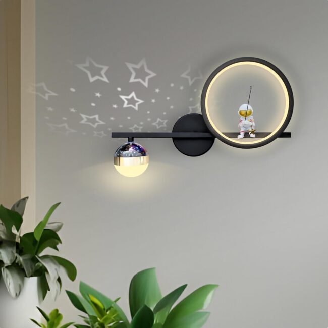 Smartway® - 26 Watt Astronaut Black LED|Living Room|Home Decoration| Bedroom| Decorative| Modern|Wall Lamp Kids Room|3 Color (Warm White + Natural White + Cold White)