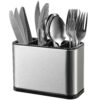 TENOM Stainless Steel Spoon Holder For Dining Table, Spoon Stand For Kitchen Steel, Cutlery Stand, Spoon Organiser For Kitchen, Cutlery Holder For Dining Table, Silver