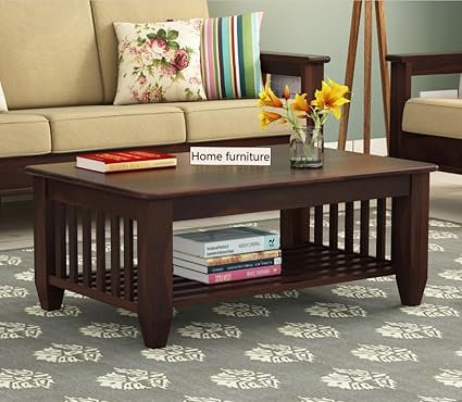 Home furniture Wooden Center Coffee Table for Living Room and Office | Center Table | Tea Table | Sofa Set Table | Walnut Finish