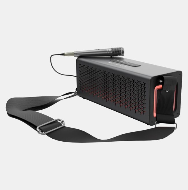 ZEBRONICS Studio R3, Portable Bluetooth Speaker, 140W RMS, 6 Drivers + Dual Passive Radiators, 3EQ Modes, Upto 13 Hrs Playback, 6000mAh Battery, BT v5.2| USB | AUX | mSD, TWS, Wired Mic, Metal Finish - Image 8